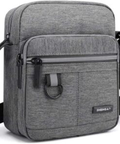 Petit Sac Bandoulière Homme Canvas Sacoche Sac Porté épaule Shoulder Bag pour Téléphone Portable pour Voyage,Randonnée e