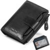 Senbos Portefeuille Homme Anti-RFID en Cuir Vachette Première Couche | 18 Porte CarteCrédit | 2 Compartiments à Billets