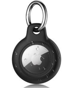 Support Airtag pour Apple, porte-clés AirTag avec coque TPU et polycarbonate rigide, coque en métal avec ressort pour cl