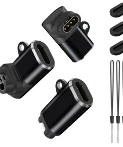 Adaptateurs USB C pour Garmin Venu et Forerunner (Noir) - 3 Pièces Compatible avec Vivoactive 6/5/4/3S/3/2 Plus/2