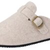 Dokela Mules et Sabots Femmes Hommes Feutre Pantoufles Hiver Confortable Ajustables Chauds Antidérapants Chaussons Intér