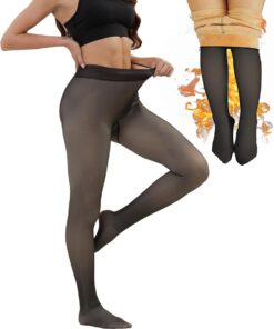 Collants Polaires Femme Épais Effet Transparent S-3XL - Collants Thermiques Hiver Grande Taille