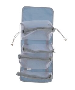 SMASOLO Trousse De Maquillage Portable pour Femmes Bleu Océan SMASOLO Trousse De Maquillaje Pliable à Grande Capacité