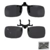 Hawpasy 2PCS Lunettes de Soleil Polarisées pour Femme et Homme - UV400 - Clips Solaires - Idéal pour Conduire, Plein Air