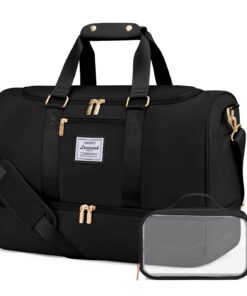 Sac de Voyage LOVEVOOK pour Femme 50L - Léger et Imperméable pour Week-End et Hôpital - Compartiment à Chaussures et Sac