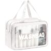 Trousse de toilette voyage Aucuu grande imperméable double compartiment transparent