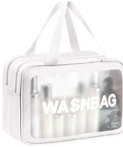 Trousse de toilette voyage Aucuu grande imperméable double compartiment transparent
