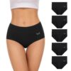 Culotte Femme TANSTC Coton Taille Haute Échancrée Extrait d'Élégance Sports Doux Bikini Ventre Plat