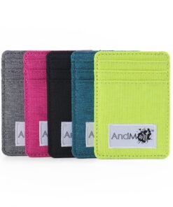 AndMart Slim Wallet Portefeuille Mince pour Homme et Femme avec Protection contre la PiraterieRFIDDocuments ColoréÉlégan