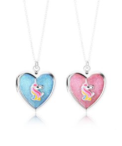 Collier Photo Argent Bff Amitié Motif Licorne Hifot - Cadeau Anniversaire Femme