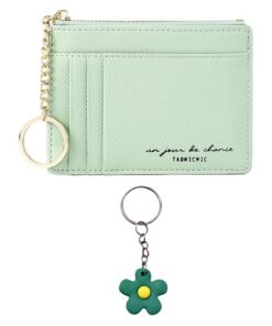 Porte-Carte en Cuir Fina et Élégant pour Femme, Sac de Monnaie Mince et Sécurisé, Vert ou Noir