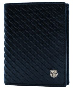 Portefeuille Barcelona FC avec porte-monnaie en cuir officiel Produit pour homme noir Classique 10,5 x 8,5 cm