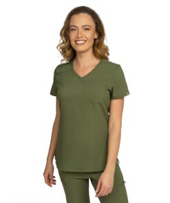 B-well Aurelia Blouse Médicale pour Infirmières et Aide-Soignantes en Microfibre Antibactérienne et Anti-Odeurs