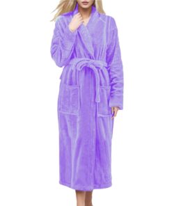 Lggwunsi Peignoir de Bain Femme Confortable Chaude Polaire Épaissi Hiver M-XXL