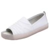 Sandales à bouche de poisson en cuir plat pour femme tendance et confortables talonnette 5cm