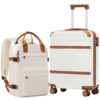 COOLIFE Valise Cabine Facile d'Ensemble pour Voyageurs aux États-Unis 55x40x20 et 40x20x25 L, Bagages Rigides TSA Serrur