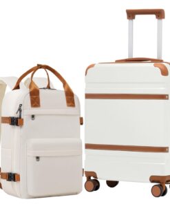 COOLIFE Valise Cabine Rigide TSA et Bagage à Main 55x40x20, Spécialement Conçu pour les Voyages, Robuste et Fiable avec