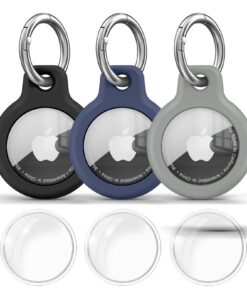 Wanme Airtag Porte Clé, Étuis pour Apple AirTag Coque Étanche Résistante à Scratch, Protection pour Maisons AirTag Avec