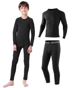 Niksa Ensemble de sous-vêtements thermiques pour garçons - Chauds et respirants pour le ski et le sport - 5 à 12 ans - H
