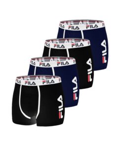 FILA Boxer homme en coton hypoallergénique et stretch (lot de 4) pour un confort optimal