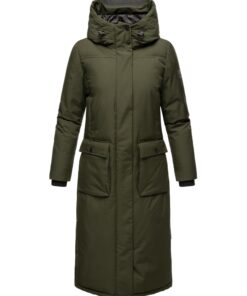 Navahoo Manteau d'hiver chaud pour femme extra long avec capuche - Taille XS-XXL - Chauffant et confortable