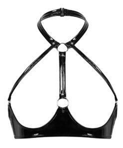 Aiihoo Femme Soutien-Gorge Érotique Cuir Push Up Sein Nu Reglable Carnaval S-2XL Aiihoo Femme Soutien-GorgeSexy Cuir R
