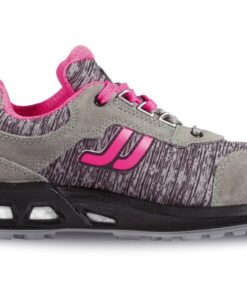 Chaussures de sécurité JALLATTE basses grise et rose pour femmes | Protection pied INES SAS S1P SRC