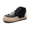 Ericat chaussures de broderie rouge pour femmes | Style rétro | Respirantes et légères