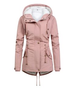 Veste Chaude D'hiver Pour Femmes Épaissir Parka Polaire Chaude Coupe-Vent Outercoat