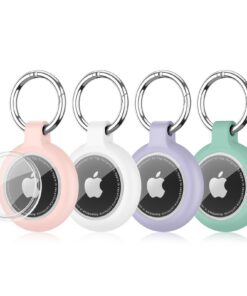 Protection étanche AirTag silicone porte-clé blanc rose bleu sarcelle violet