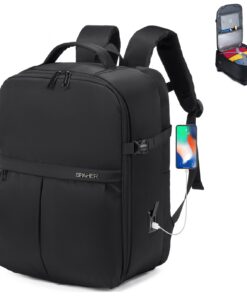 SPAHER Sac à Dos Voyage Cabine Avion Imperméable 15,6 Pouces Portable Eurowings_baggage Cabine USBCharge_Sac Sous_Vide