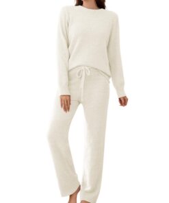 Pyjama féminin hiver long douillet ensembles de pyjama chaudes vêtements de nuit lounge femmes_global recycled standard
