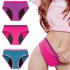 Lot 3 culottes menstruelles adolescentes en fibre de bambou | Absorption nid d'abeille, respirantes, antibactériennes |