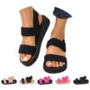 Sandales Nlaayong Femme Été Compensées Comfort Plateforme Bout Ouvert Plage Backstrap Tendances 2023