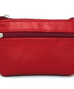 Charmoni Sac à Money Multi Compartment Real Leather Wallet for Men - Red