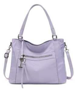 BAIGIO Sac à main femme nylon grande capacité avec pochette rembourrée pour ordinateur portable 14 pouces - sac cabas ba