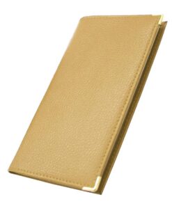 Etui Charmoni pour chéquier et carte crédit (Taupe Beige - Cuir véritable grainé) pour femmes/businesswomen