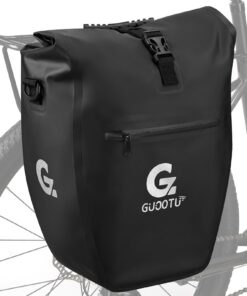 Sacoches GUOOTU pour vélo noir, réflecteurs et poignée de transport (Lot de 2, 32 l) Sacoche GUOOTU portable pour vélo