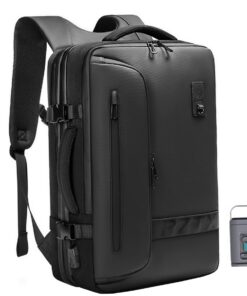 Licsaliwe Sac à dos de voyage sous vide 22 à 45 L pour voyageurs avec plusieurs poches et pompe