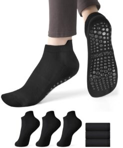 Chaussettes yoga AOOWU antidérapantes 3 paires femme pour sport et entraînement