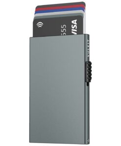 VULKIT Carte Portefeuille Minimaliste pour Hommes avec Blocage RFID et Porte-Carte Pop Up RFID Portefeuille Mince