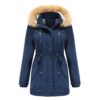 YFFUSHI Manteau Femme Chaude à Manches Longues Capuchon en Fourrure d'hiver Veste Parka Epaissé