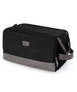 Travel Toiletries Bag WANDF, Imperméable pour Hommes et Femmes, Sac d'Organisation avec Poignée, Noir