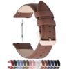 Fullmosa Bracelet de Montre en Cuir véritable 18mm + Or Rose Homme Femme + Compatible Garmin Venu 3S/Venu 2S/Vivoactive