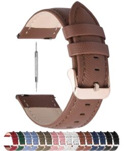 Fullmosa Bracelet de Montre en Cuir véritable 18mm + Or Rose Homme Femme + Compatible Garmin Venu 3S/Venu 2S/Vivoactive