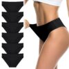 Flintronic Culottes Femme Coton Doux Élégantes Élastiquesanse Taille Basse 6PC pour Femmes en Coton