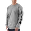 Carhartt T-Shirt Graphique Ample Longues pour Homme en Utilisation Professionnelle avec Logo sur la Manche