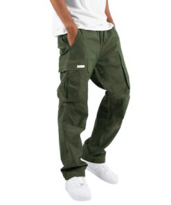 Pantalon cargo générique pour homme avec de nombreuses poches et laçage, idéal pour les hommes actifs - Grande taille(di