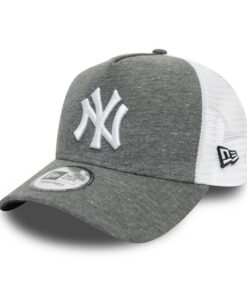 New Era 9FORTY New York Yankees A-Frame Tricorne Chapeau Gris-Boutonné Essentiel