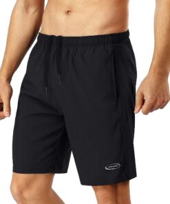 MOBIUSPHY Court Sportif pour Homme Courtes Shorts de Sport Noir fonctionnel Multisport FitnessRunner Gym Tennis